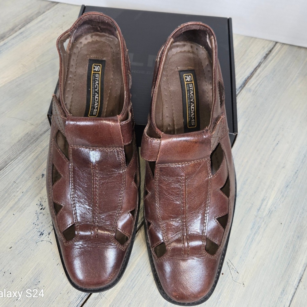 Stacy Adams Mens Brown Leather Gladiator Sandals‎ Dress Shoes Size 10